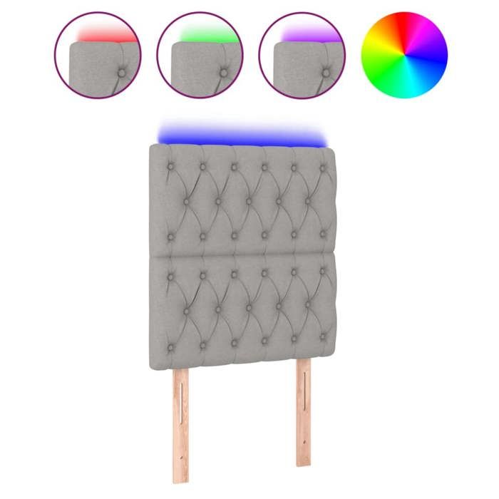 VidaXL LED Headboard Bedroom Furniture Single Bed Accessory Headboard Bed Frame Interior Light Grey 3122734