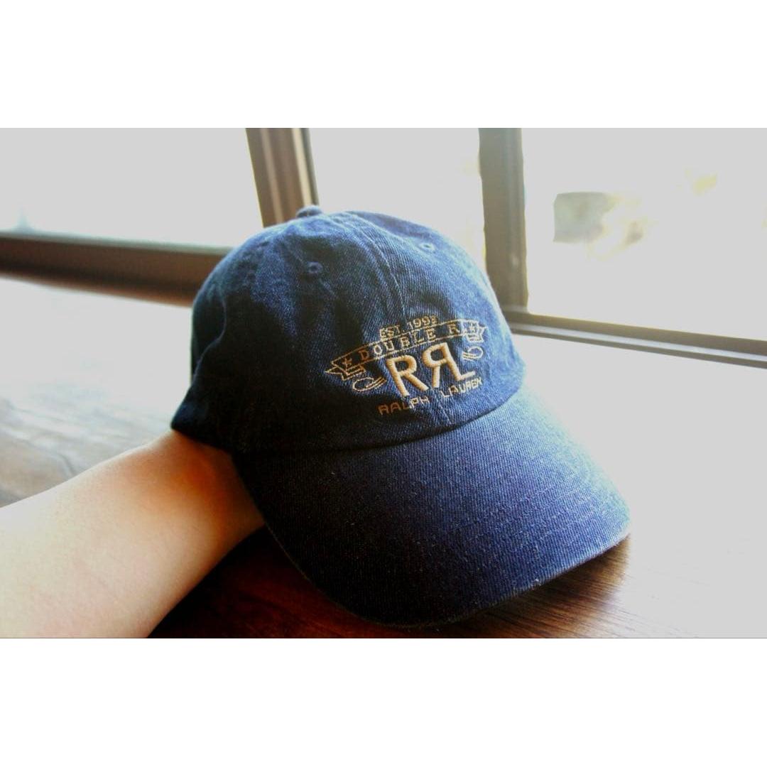 Used RRL Denim Cap Double R L Ralph Lauren Indigo Logo Embroidery