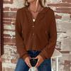 Women S Loose Long Sleeve Solid Color Hooded Button Sweatshirt
