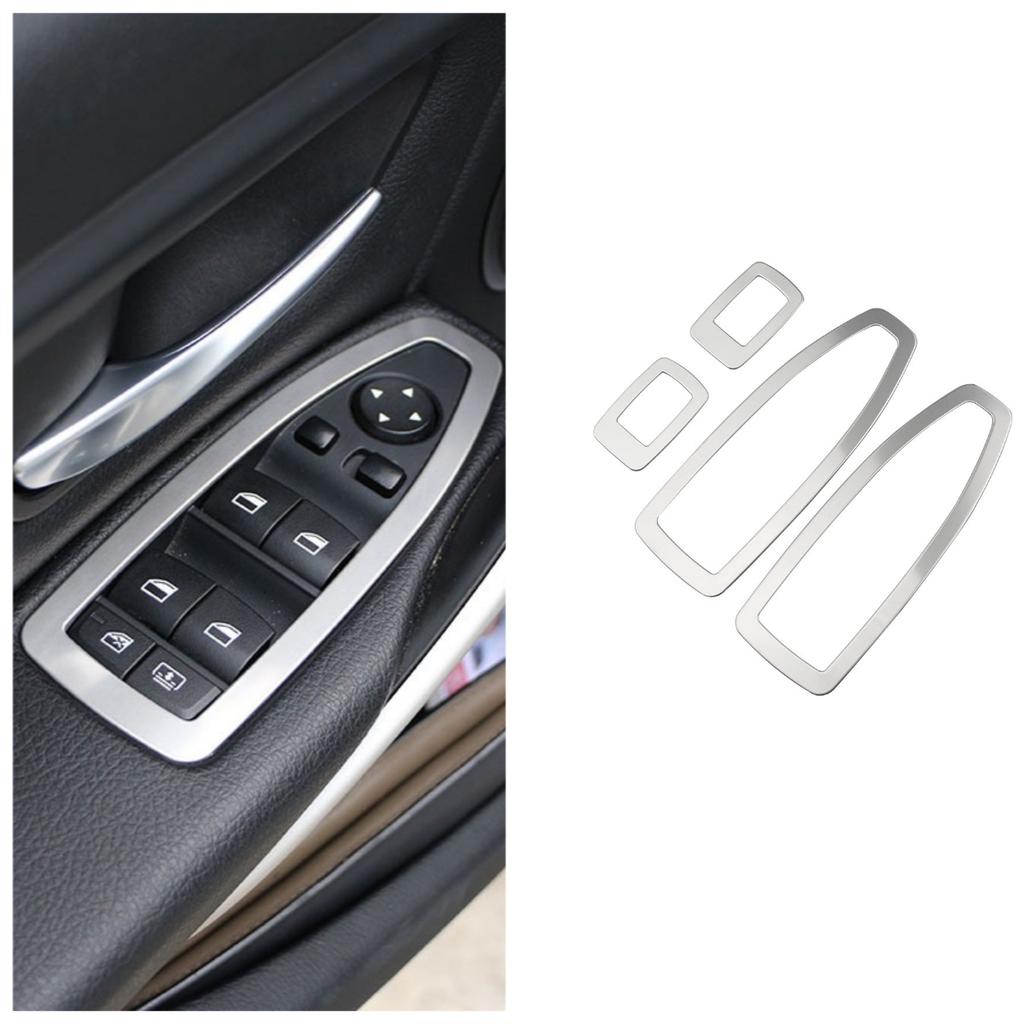 For BMW F30 F34 F48 X1 Window Switch Lift Panel Trim Stainless Steel Frame Performance Car Interior Accessories