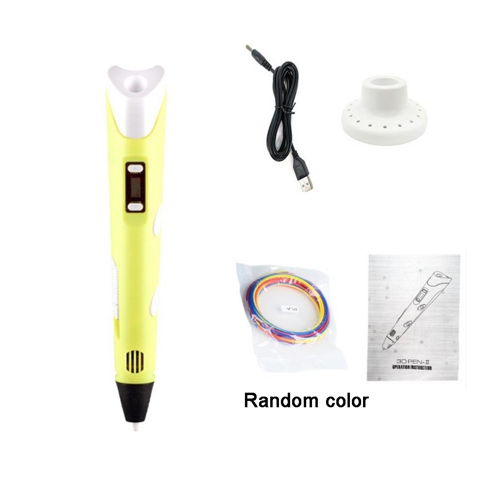 

USB 3D Printing Pen LED Display 3D Graffiti Drawing Tool Portable 3D Pen for Kids жовтий