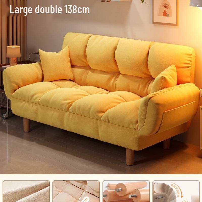 Compact Folding Sleep Sofa for Small Apartments - Double Bed and Reclining Backrest for Bedroom or Rental Homes