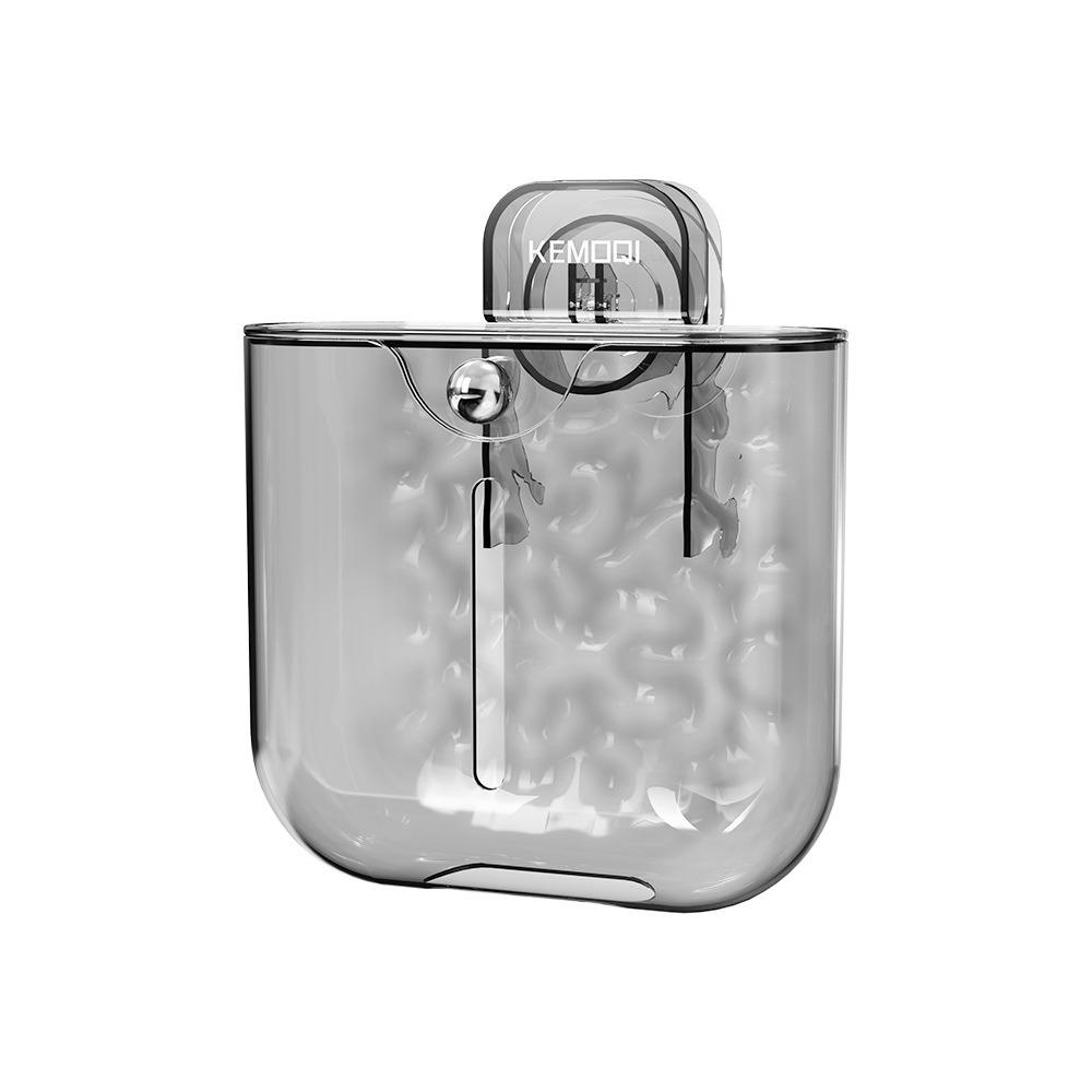 Transparent Suction Cup Cling Film Organizer Large Capacity Food Cover Storage Box  Kitchen