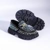 2025 Unisex Rhinestone Loafers: Korean-Style Leather Shoes for Kids