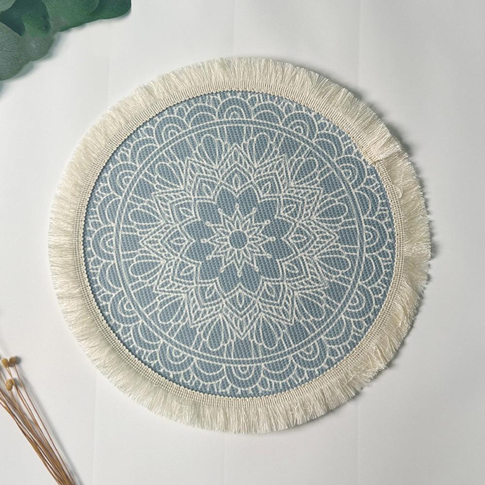 Romantic Bohemian Placemats Round Coaster Cotton Pad Heat Insulation Mat  Wedding Table Decor