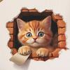 Cartoon Cute Cute Broken Wall Cat Sticker Bedroom Living Room Porch Background Landscaping Wall Sticker
