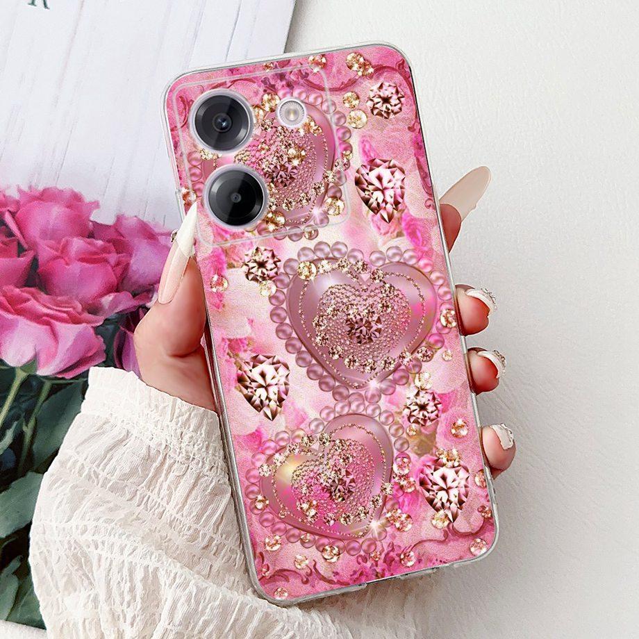 For Xiaomi Poco M7 Pro 5G X7 Pro Back Cover Girly Fashion Flower Butterfly Painting Soft TPU Clear Fundas PocoM7 Pro X7Pro Case