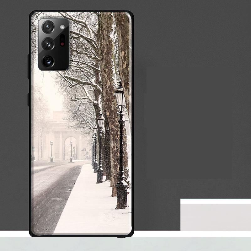 Retro Winter Snow London Case For Samsung Galaxy S23 S24 S25 Ultra S9 S10 S20 S21 S22 Plus S23 FE S25 FE Phone Cover