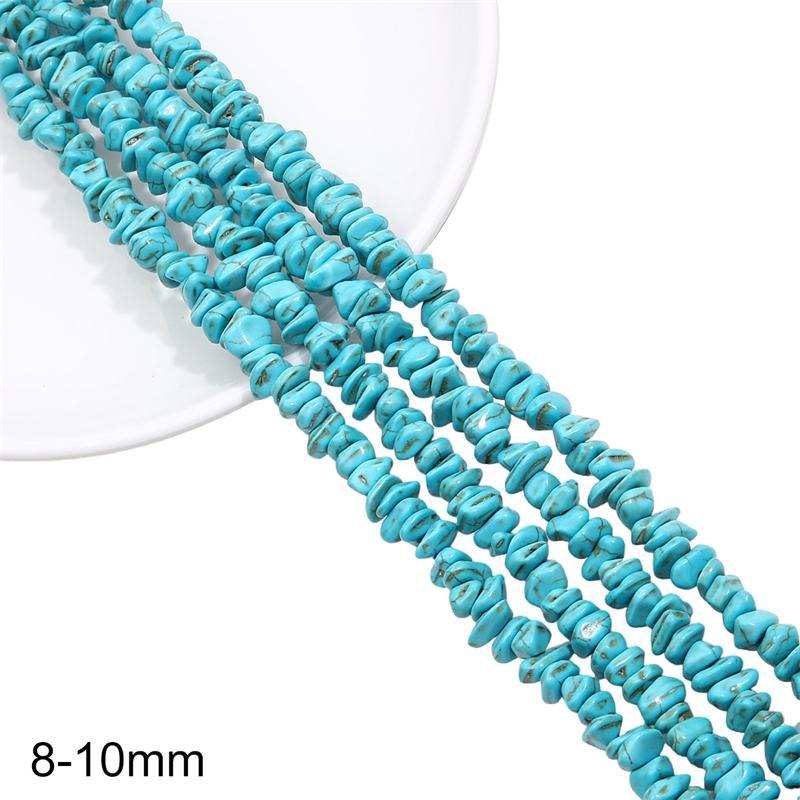 1 Strand 38CM Blue Turquoises Stone Chain Charm Beads Chain DIY Bracelet Necklace Jewelry Making