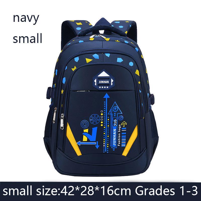 

Детская сумка через плечо с геометрическим узором, детский рюкзак, школьный рюкзак для подростков, сумка для книг, водонепроницаемый S темно-синий