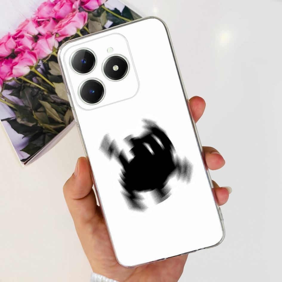 For Realme C63 4G 2024 Case RMX3939 Cover Cute Love Heart Soft Clear Silicone Protective Cases For Realme C61 4G C 61 C 63 Funda