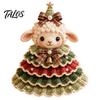 Handmade Birthday Gift Ideas Animal Xmas Tree Crochet Kit, Christmas DIY Cute Desktop Holiday Decorations Highland Cow Forest Craft Kit for Beginners,