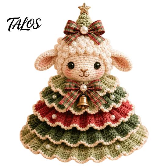 Handmade Birthday Gift Ideas Animal Xmas Tree Crochet Kit, Christmas DIY Cute Desktop Holiday Decorations Highland Cow Forest Craft Kit for Beginners,