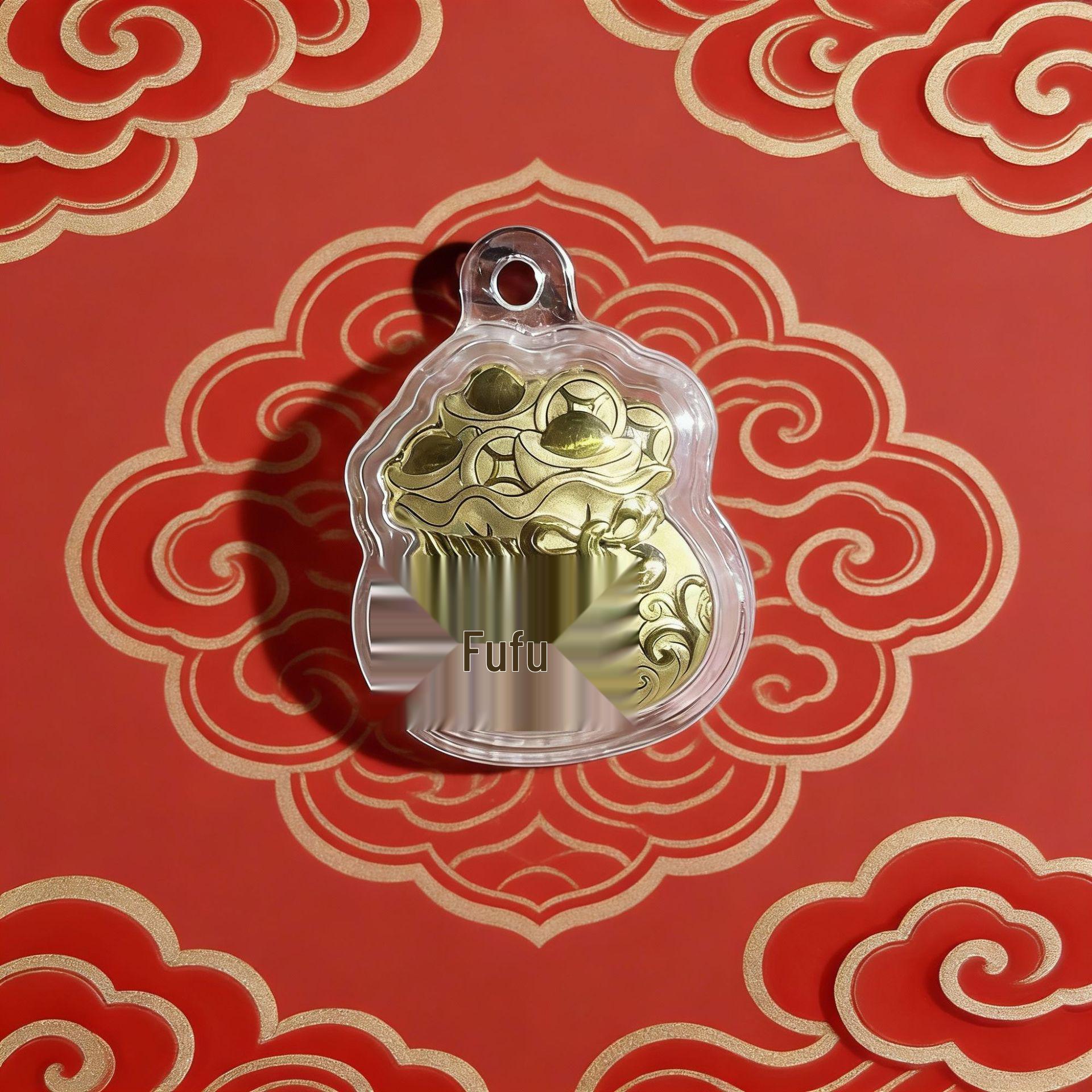 Year of the Horse Golden Foal Red String Keychain & Pendant - Lucky Charm Gift