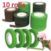 1-10rolls Bouquet Floral Stem Tapes Green Self-Adhesive Tapes Florist Flower Wrapping Tape Wedding Party DIY Decoration Supplies