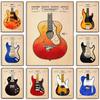 Electric Bass Guitar Illustration Music Instrument Blueprint Poster Canvas Picture Wall Music Room Recording Studio Decoration