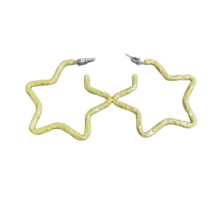 2026 New Blue Hollow Star Earrings for Women: Elegant Hoops for Square & Round Faces