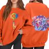Women's Fashion Long Sleeve Print Round Neck Loose Pullover Sweater Top