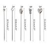 Set of 10 Cocktail Pick Stainless Steel Cocktail Pick Reusable Toothpicks Fruit Toothpick for Olives Appetizers Sandwich