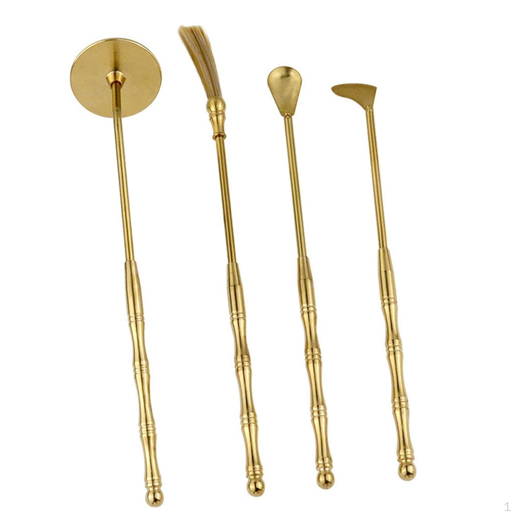 4-teiliges Weihrauch-Werkzeug-Set, abnehmbare Aschepresse, Messing-Herstellungsset, Weihrauchkegel
