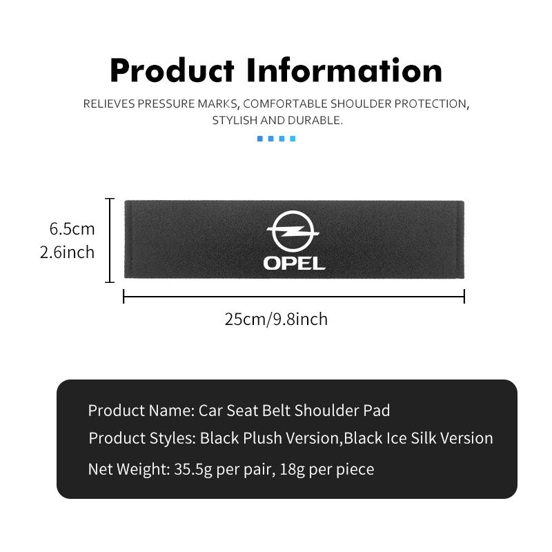 For Opel Universal Car Seat Belt Protector Shoulder Comfort Pad Insignia Astra G J F K Vectra C H Corsa C B D Omega lmn022