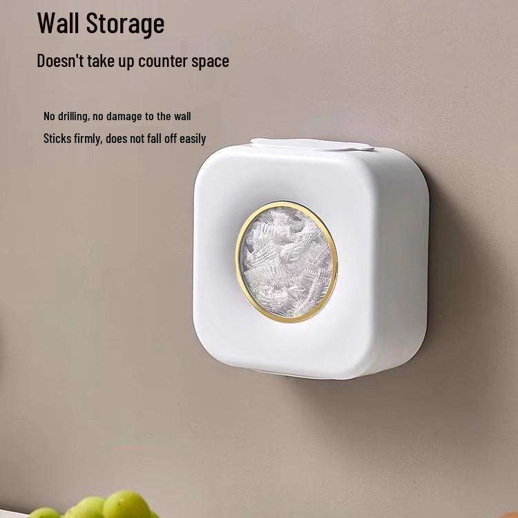 Wall-Mounted Cling Film Dispenser & Fresh-Keeping Bag Organizer