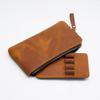 Top Layer Genuine Leather Pen Case Cute Creative Apple Pencil Holder Bag with Stand  Pencil Pouch Free Sample Included