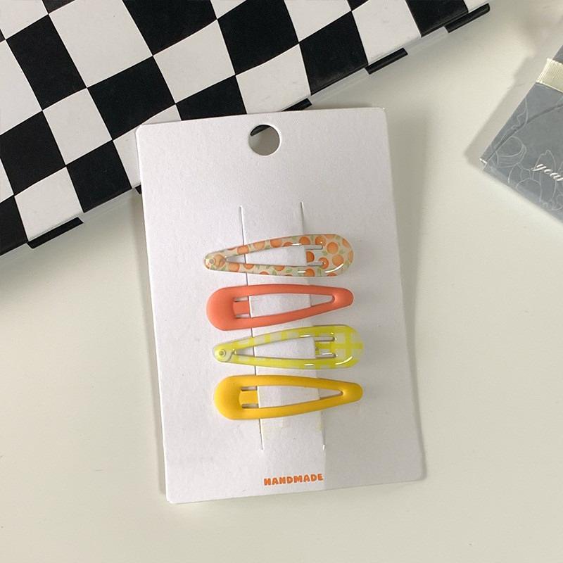 Plaid Print BB Hair Clip Girl Korean Style Simple Fashion Strawberry Floral Side Clip Hair Accessories