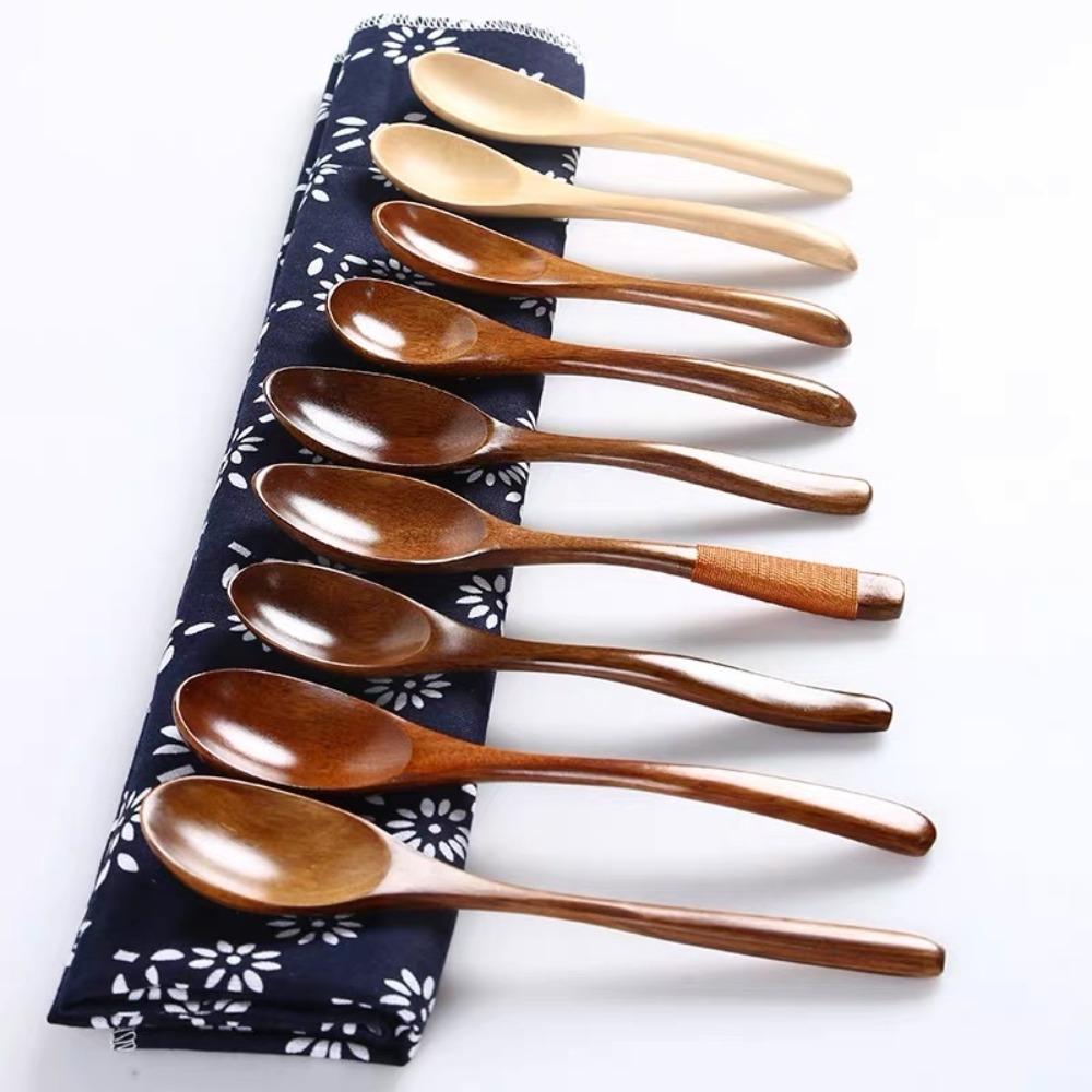Wooden Spoon for Eating Food Grade Wooden Spoon Household Lacquerless Chicken Wing Wooden Spoon Honey Spoon
