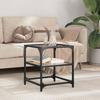 VidaXL Coffee Table with Transparent Glass Top 40x40x45 Cm Steel, Side Table, Living Room Table, Tea Table, End Table 846002