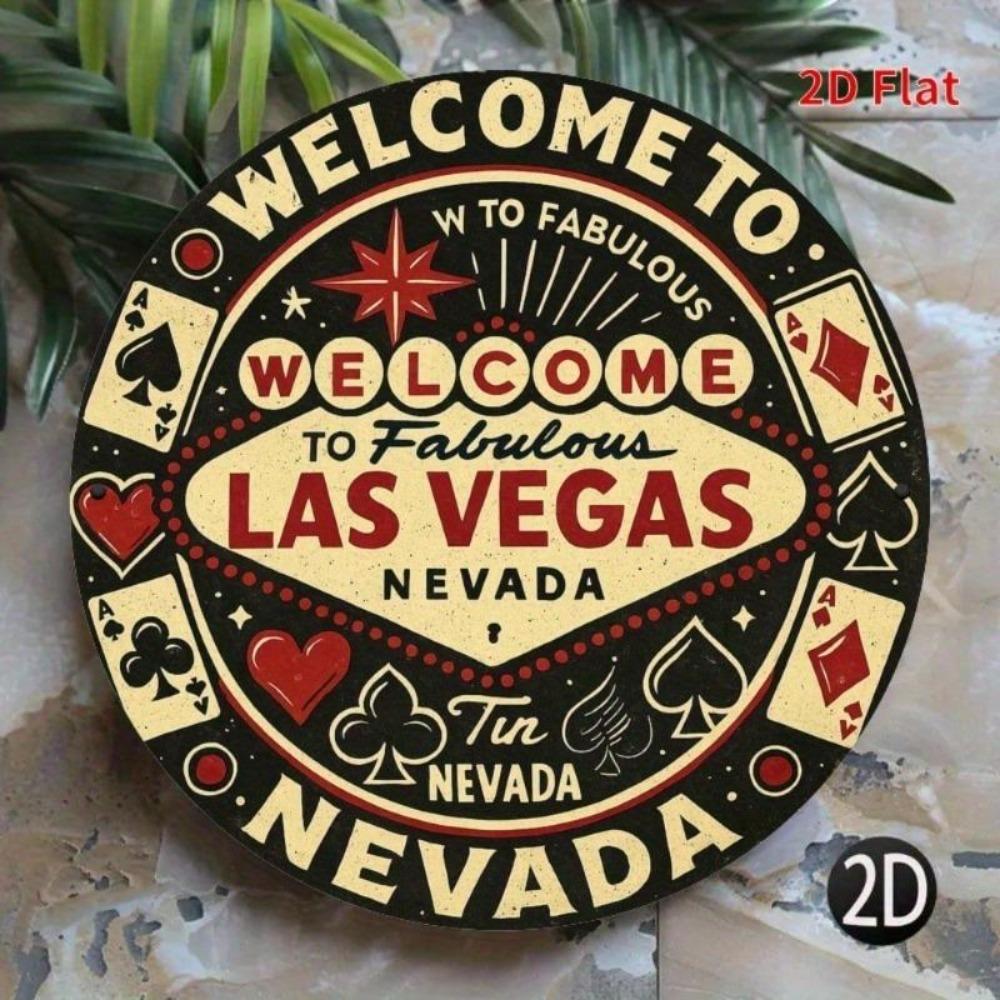 Las Vegas Neon Sign Vintage Metal Wall Art Home Decor Retro Cafe Bar Party