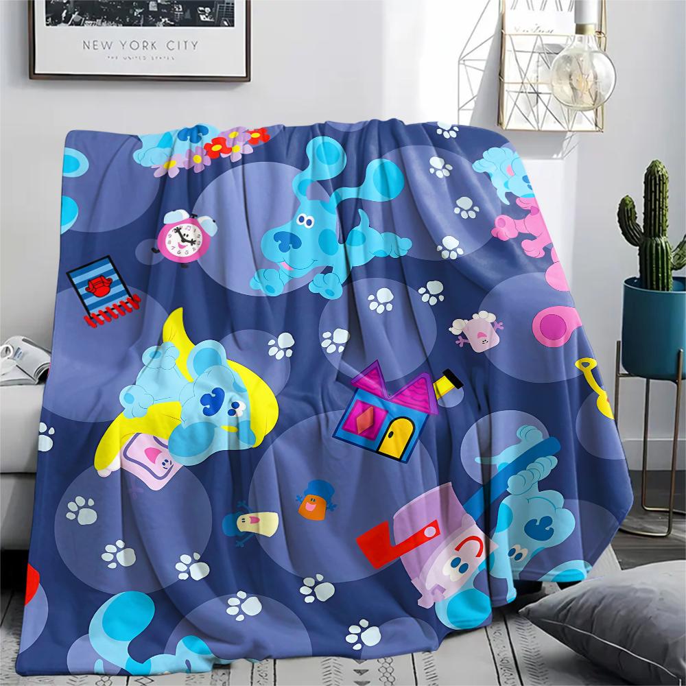 1 Manta de Franela con Estampado de Blue's Clues, Alta Calidad para Todas las Estaciones, Decoración del Hogar, Calidez y Comodidad, Perfecta para Regalos de Navidad