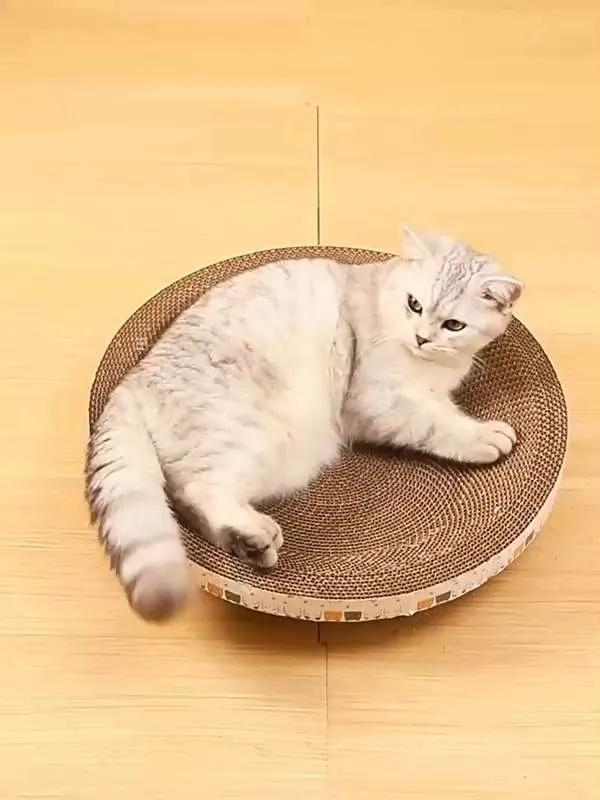 Corrugated Cardboard Oval Pet Scratching Post Pet Bed