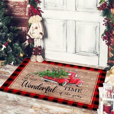 Christmas Floor Mat Entrance Door Mat Bedroom Bathroom Anti-Slip Carpet Christmas Decorations Home New Year Gifts