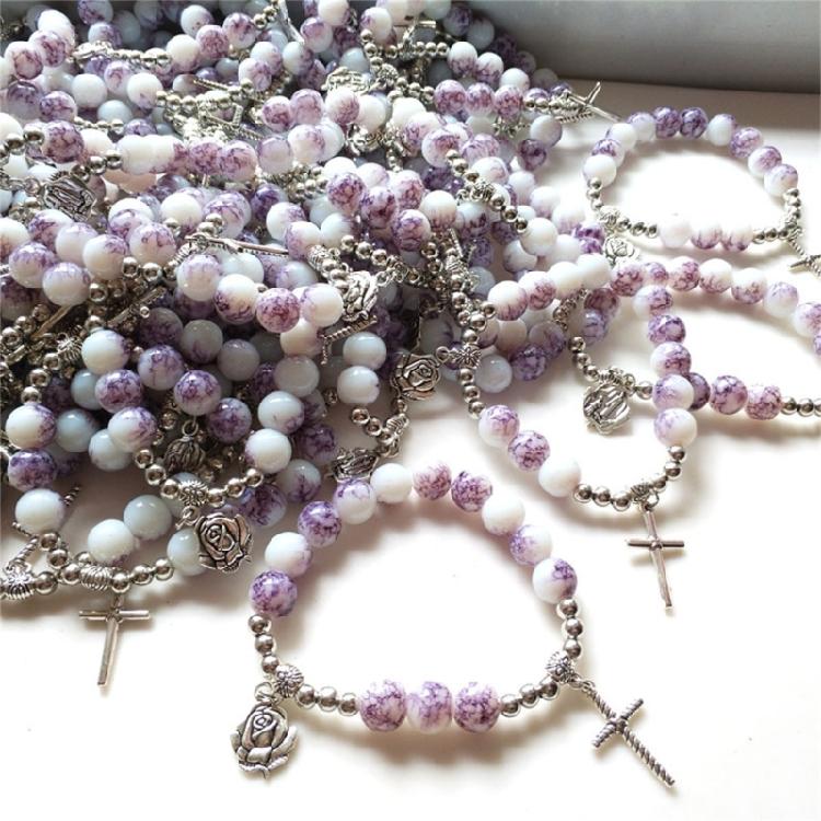 Adjustable Crosses Charm Beads Bracelets Fashionable Religious Jewelry for Men and Women