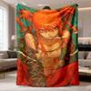 1pc Anime Character Flannel Blanket | UltraSoft, Warm, Machine Washable, All-Season Comfort for Sofa, Bed, Travel, Camping, Living Room, Office, Vibra