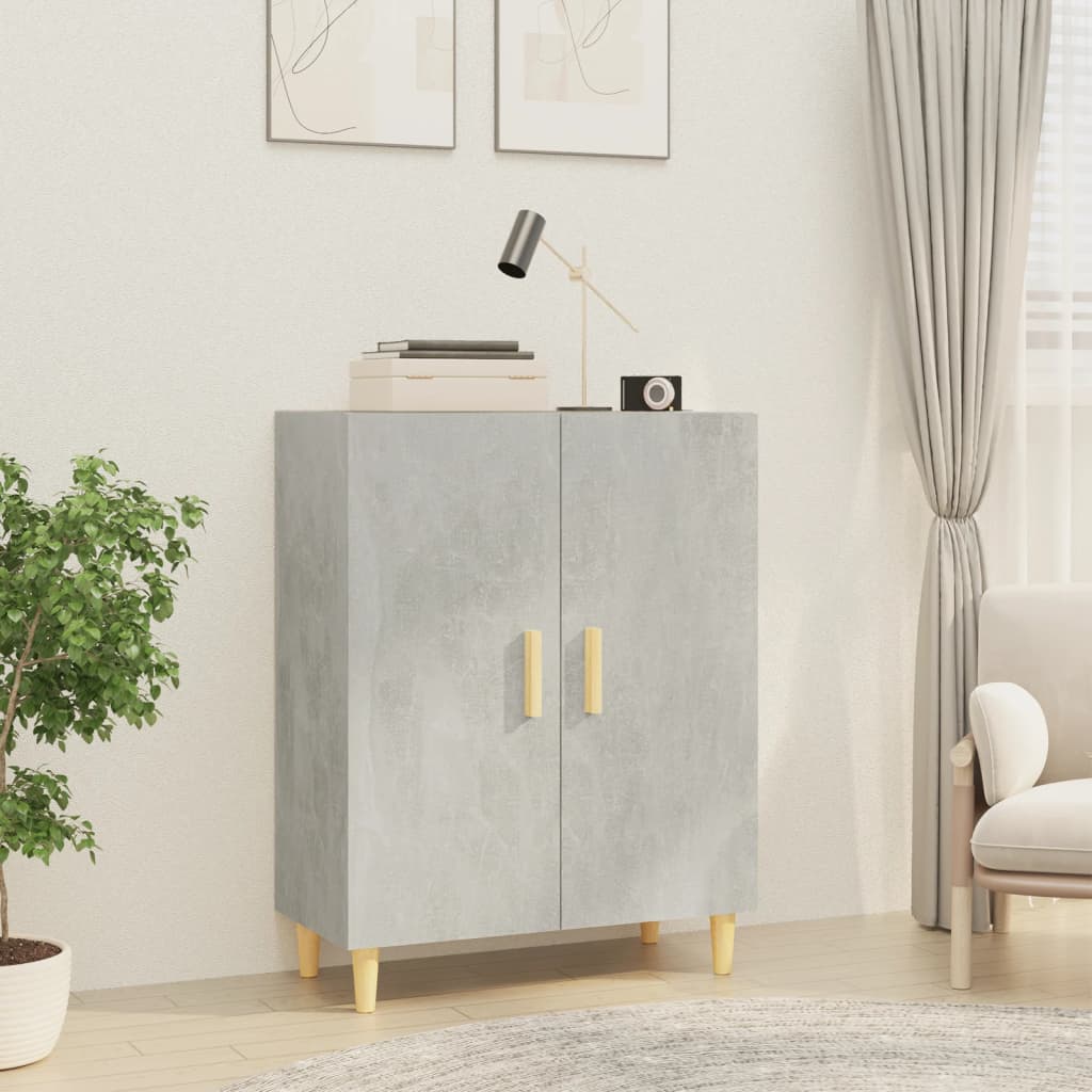 Vidaxl Komoda, Szarość Betonu, 70X34X90 Cm, Materiał Drewnopochodny