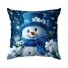 45X45Cm Floral Snowman Christmas Pillowcase Bedroom Cushion Cover 100% Polyester Living Room Cushion Pillowcase Home Decor