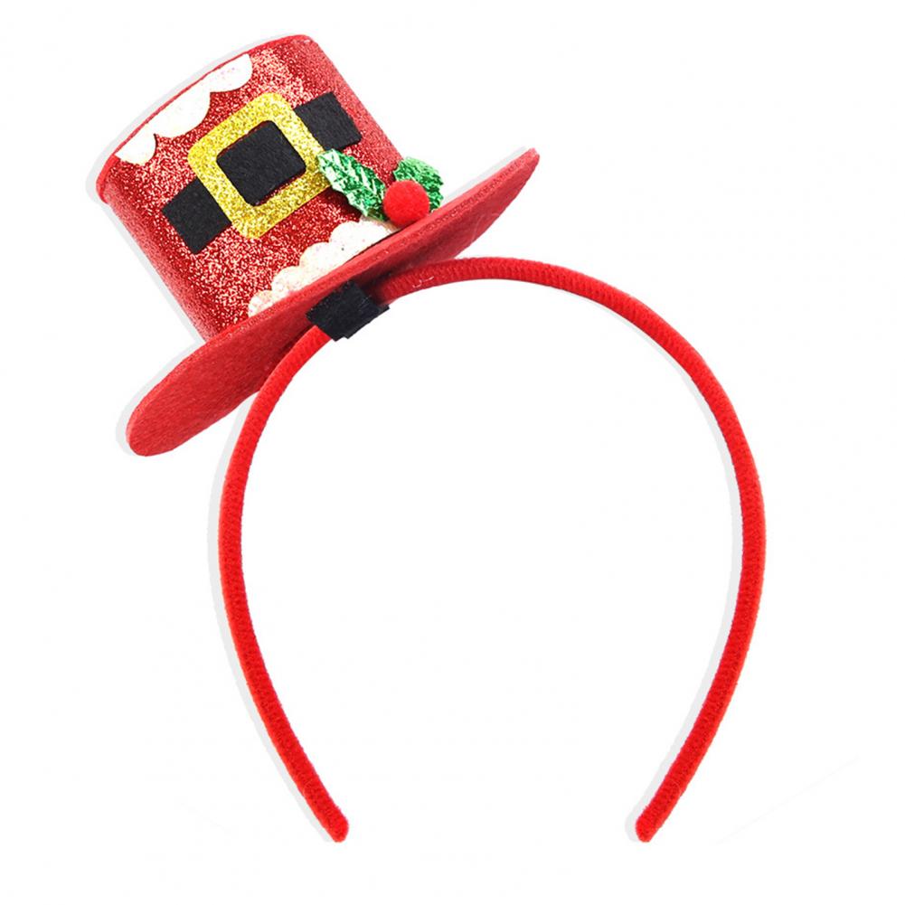Green Holiday Headbands Festive Christmas Headbands for Parties Photos Snowman Reindeer Santa Hat Hair Hoop Accessories for Kids
