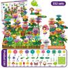 Flower Garden Building Set Girl Diy Flower Stacking Blocks Toddlers Bouquet Bricks Development for Kid 4 5 6 Years Old Gifts Set