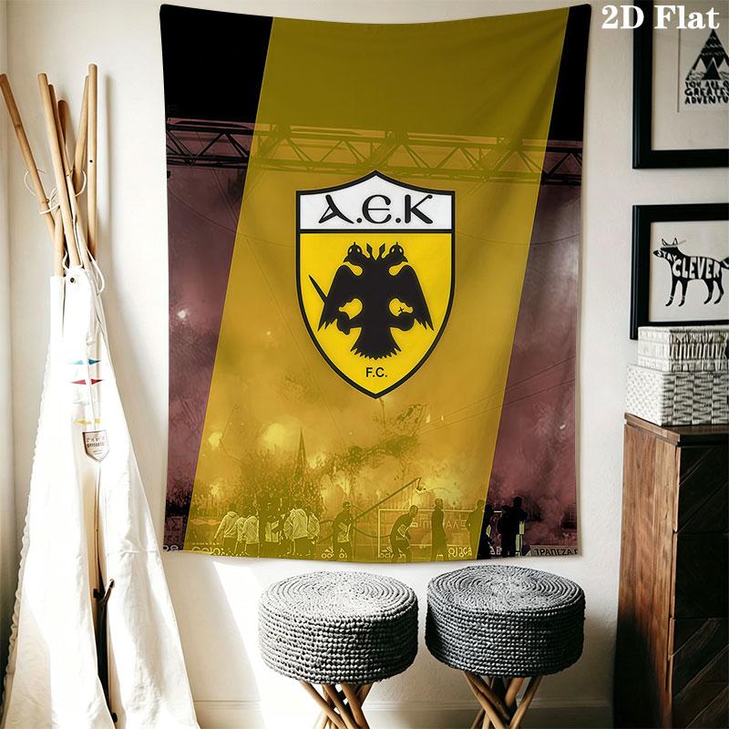 AEK Athens F.C Wall Hanging Printed Fabric Blanket Decorative Tapestries for Bedroom Living Room Home Decor