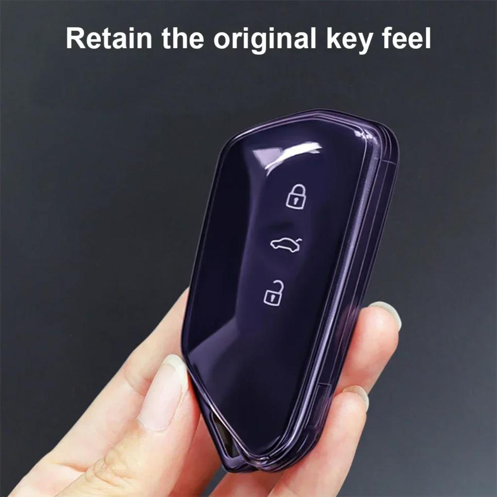 Soft TPU Car Transparent Key Case Remote Control Protect Cover For VW Volkswagen Golf 8 ID.3 ID.4 Skoda Octavia A8 MK4 MK8 GTI R
