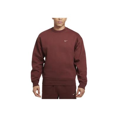 Nike Solo Swoosh Round Neck Comfortable Casual Fleece Long Sleeve Sweatshirt Men Sweatshirt Brown White DX1361-231