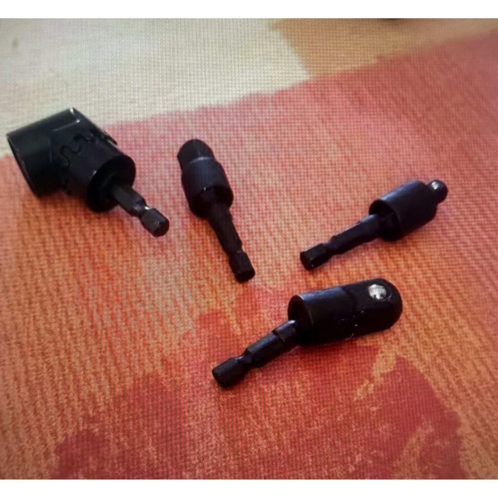 Power Drill Socket Adapter Set with 360 Degree Rotatable Hex Shank Driver Socket Adapter 105 Degree Right Angle Screwdriver Drill