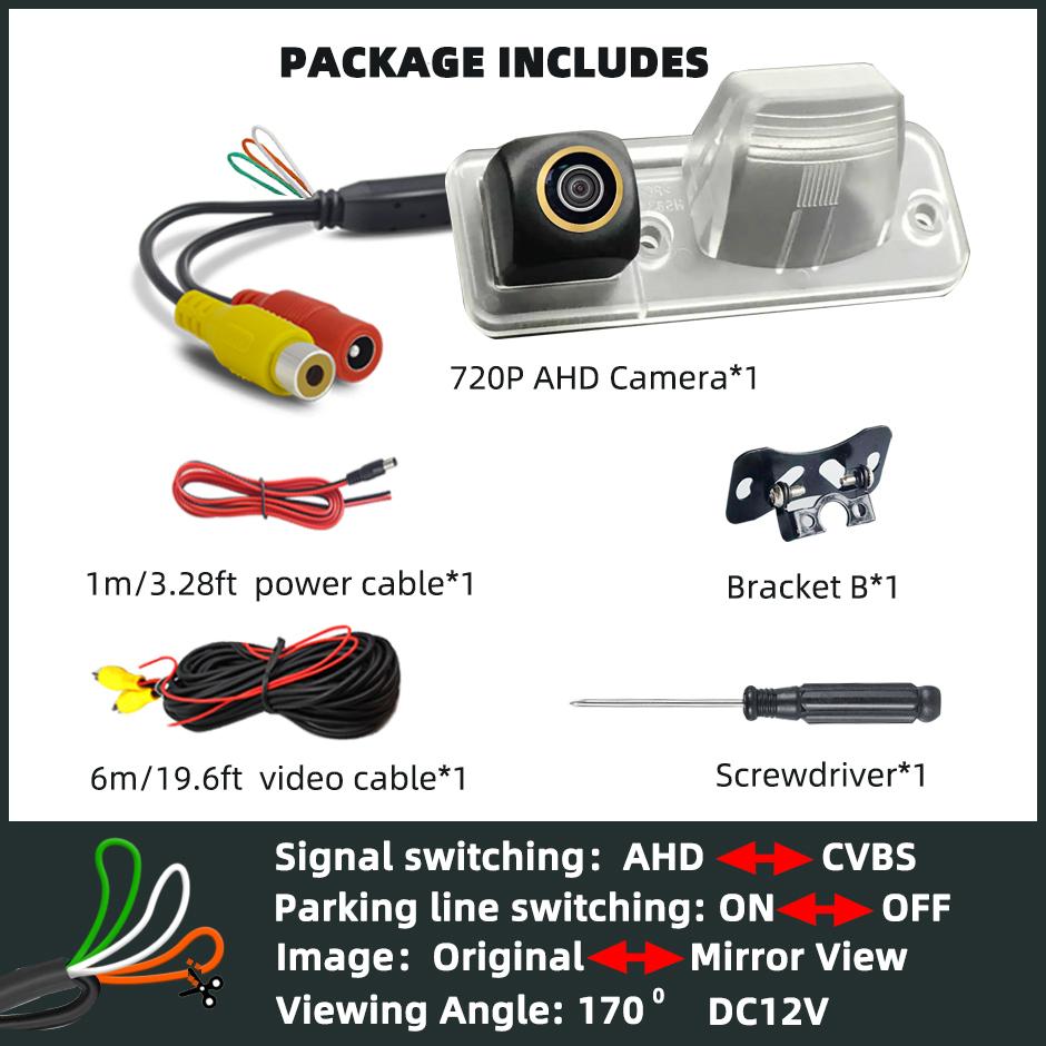 

HD Backup Camera Rear View Reverse 170° AHD1080P/720P for For Volkswagen Eurovan Caravelle Transporter T4 Business 1990-2003