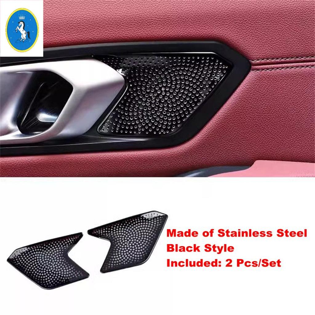 For BMW 3 Series G20  - 2024 Stainless Steel Car Inner Door Handle Bowl Audio Stereo Tweeter Speaker Cover Trim Accessories