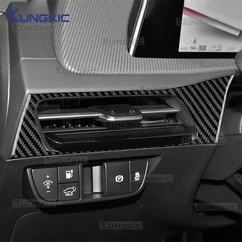 Real Soft Carbon Fiber For KIA EV6 GT EV 2022 2023 2024 2025 2026 LHD RHD Car Driver Seat Air Outlet Sticker Accessories.