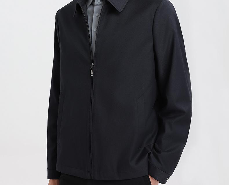 Langdeng Men's Autumn and Winter Commuting Style Easy to Maintain, Wrinkle Resistant and Windproof Business Collar Jacket