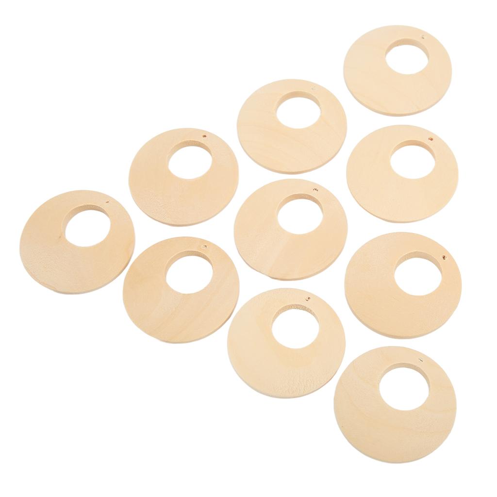 50pcs Wood Earring Blanks Hollow Round DIY Making Easy Coloring Wear Resistant Light Weight Jewelry