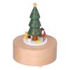 Wooden Music Box Christmas Tree Deer Cart Music Box Classic Mechanical Wooden Crafts Toys Home